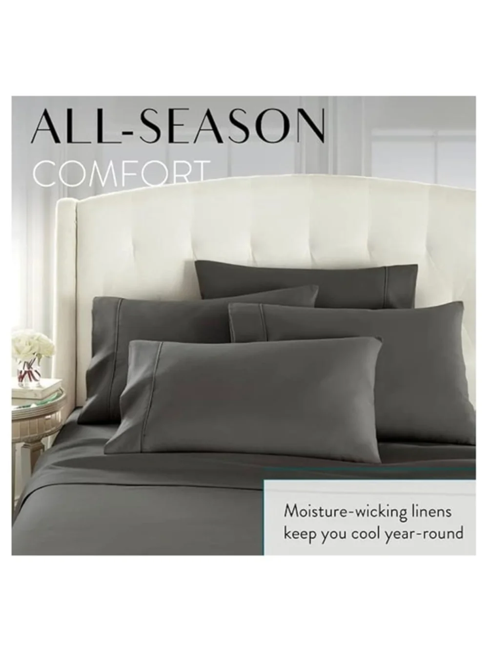 Danjor Linens Platinum 1800 Collection queen 6-piece sheet set gray NIP